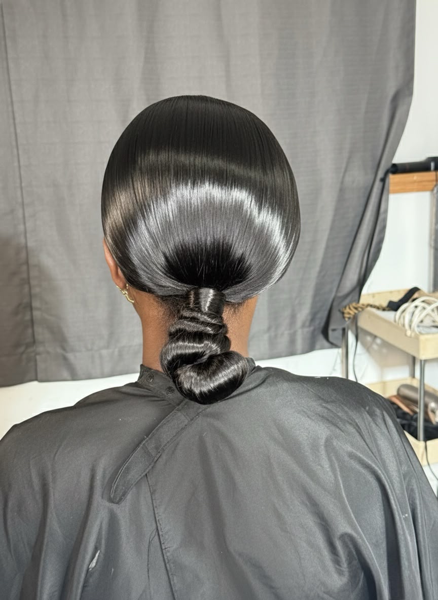 Polished Low Knot Updo