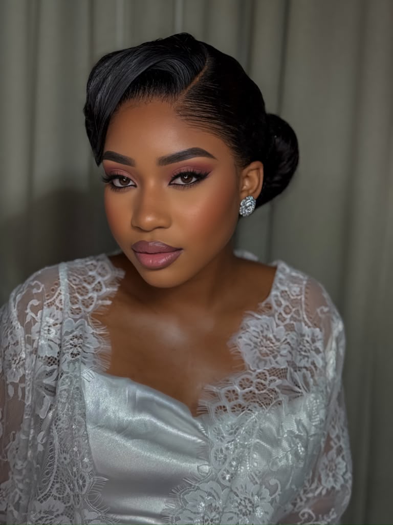 Classic Bridal Side-Swept Updo