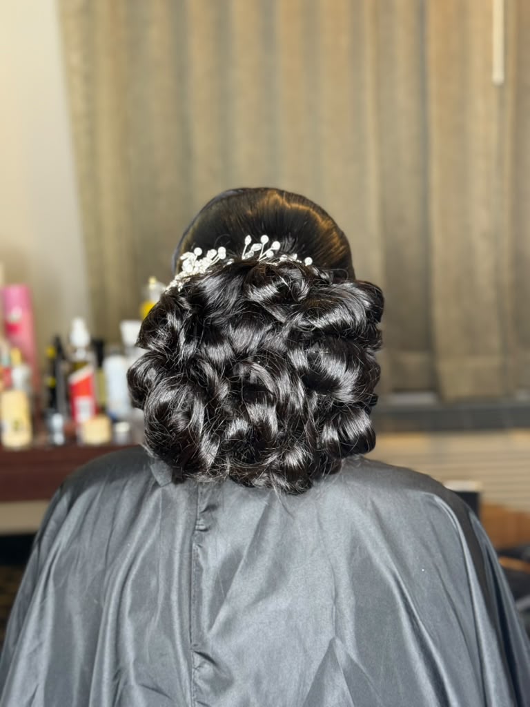 Jeweled Bridal Curled Updo